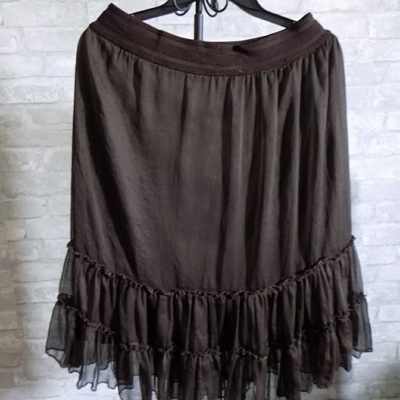 Metro Wear Dresses & Skirts - Dark Brown Chiffon Skirt